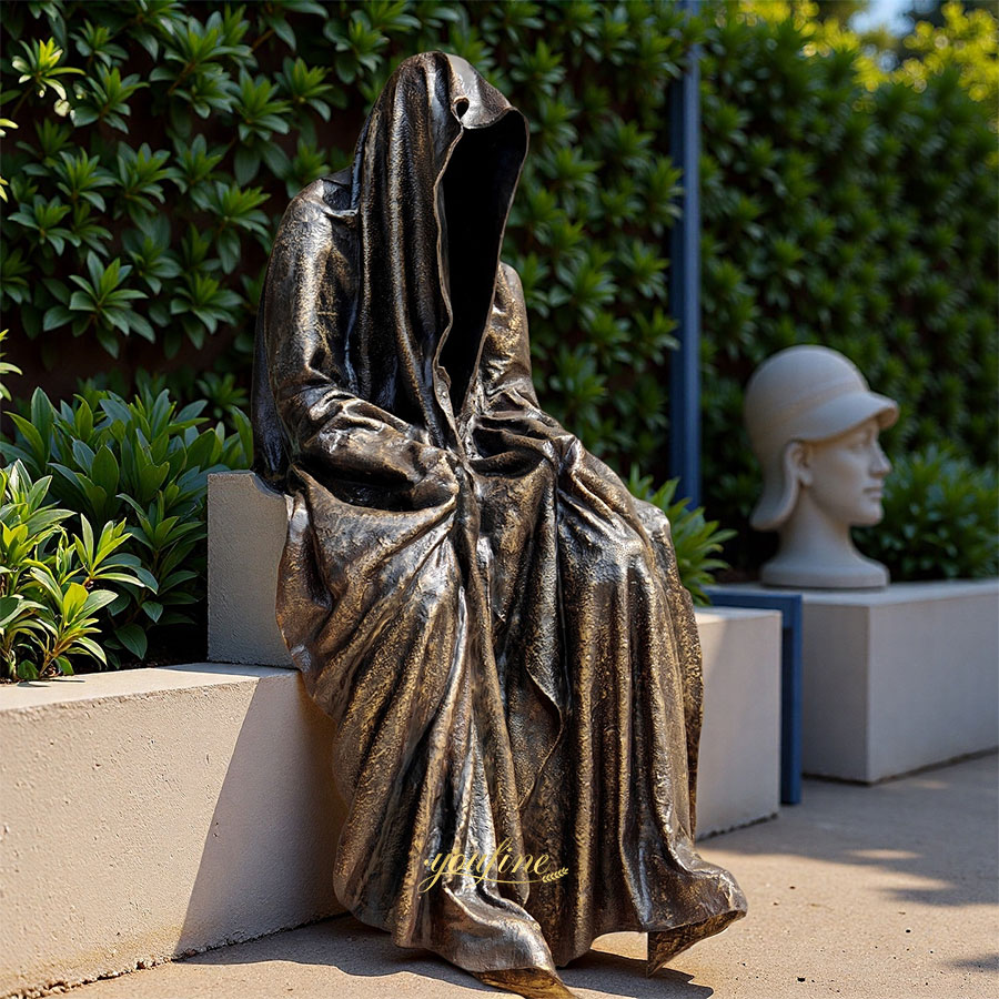 Sitting Bronze Large Grim Reaper Statue BFI-203 - Bronze Figure Sculpture - 4