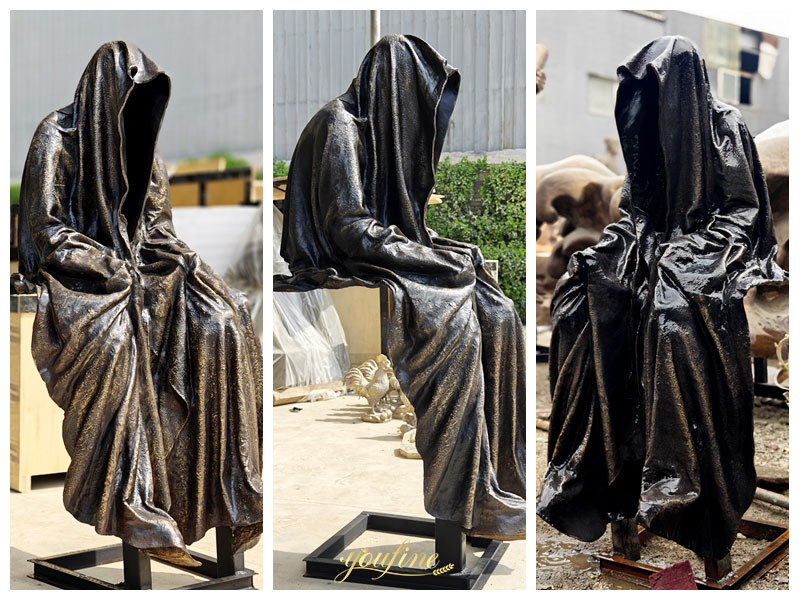 Sitting Bronze Large Grim Reaper Statue BFI-203 - Bronze Figure Sculpture - 2