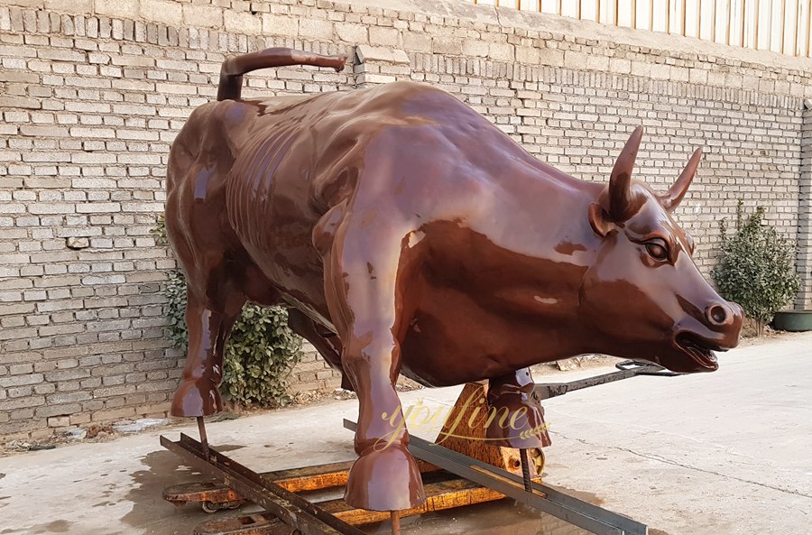 Large Bronze Wall Street Bull Statue for Sale BOKK-529 - Charging Bull Statue - 3