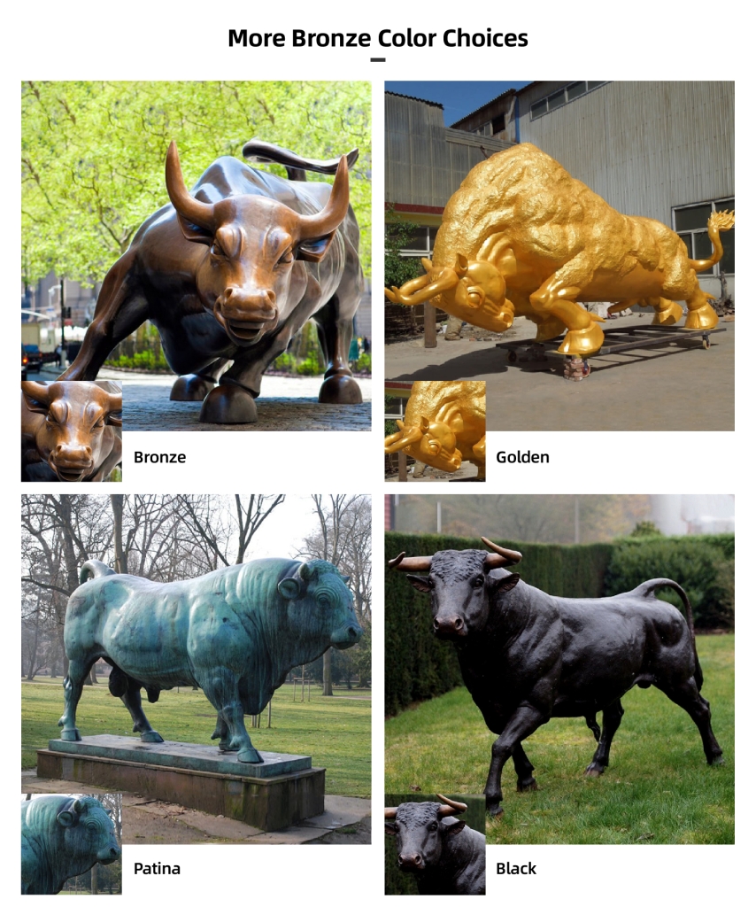 Large Modern Bronze Bull Stock Market Statue BOK1-045 - Charging Bull Statue - 10