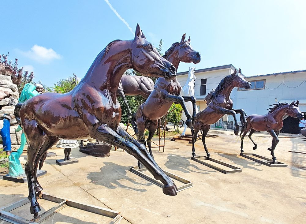 more bronze Rearing Horse Statue