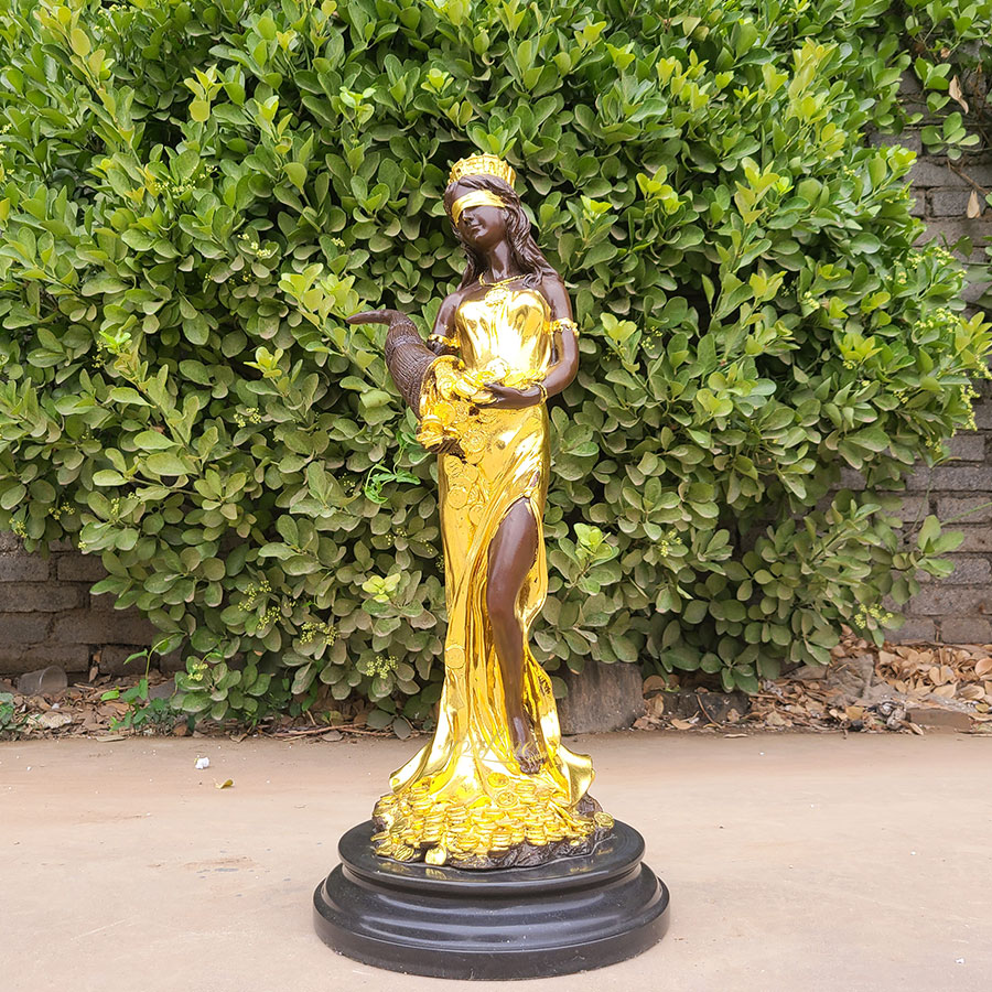 Bronze Golden Tyche Statue BFI-221 - Bronze Greek Statues - 4