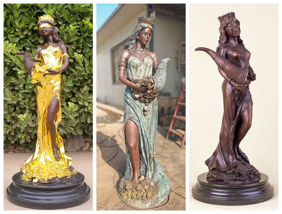 Bronze Golden Tyche Statue BFI-221 - Bronze Greek Statues - 6