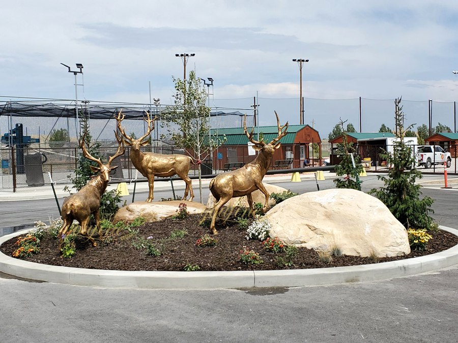 The Ultimate Guide to Bronze Deer, Stag, Elk, and Moose Sculptures in Western Art and Landscape - Blog - 20 Roundabout deer statue feedback