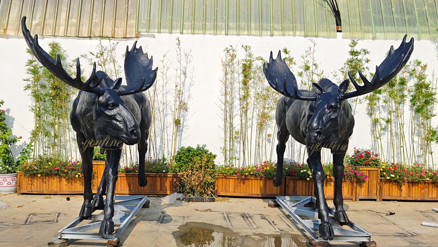 large Bronze Moose Garden Statue