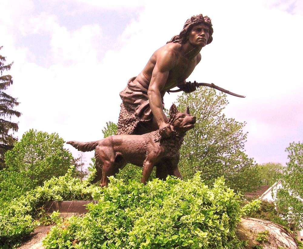 Central Park Bronze Indian Hunter Statue BFI-227 - Bronze Figure Sculpture - 1 famous Bronze Indian Hunter sculpture