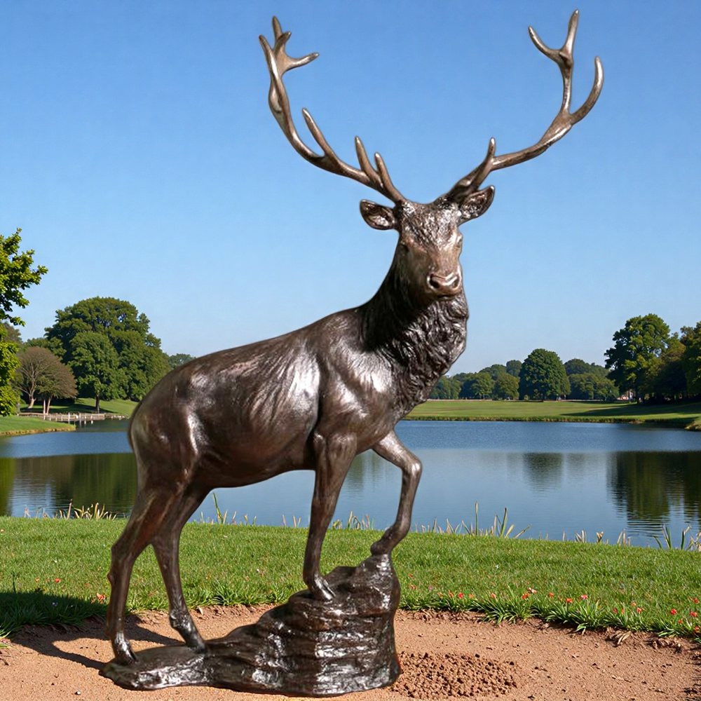 Large Bronze Highland Stag Sculpture BAN-593 - Bronze Deer Sculpture - 6 wildlife Large Bronze Highland Stag Sculpture