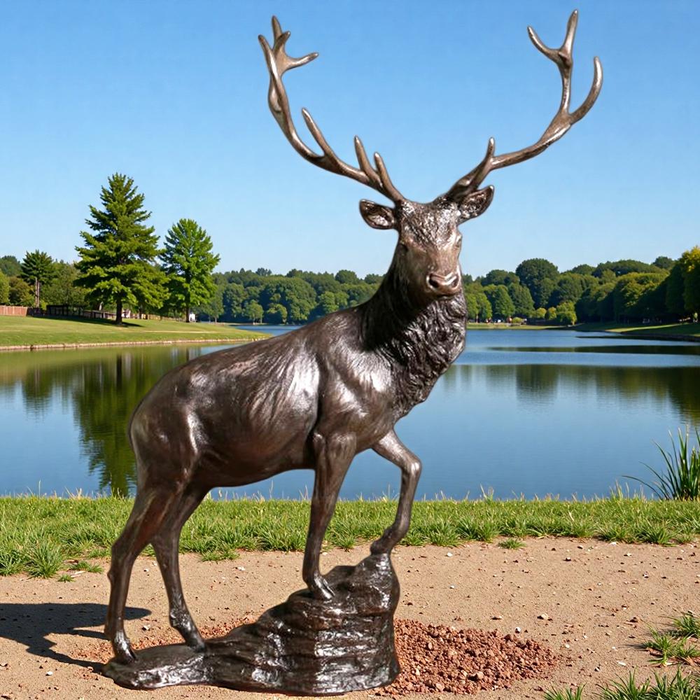Large Bronze Highland Stag Sculpture BAN-593 - Bronze Deer Sculpture - 4 wildlife Large Highland Stag Sculpture