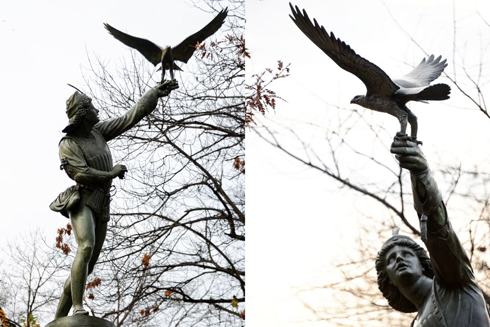 Top 10 Most Popular Bronze Sculptures in Central Park - Blog - 11 The Falconer bronze famous sculpture