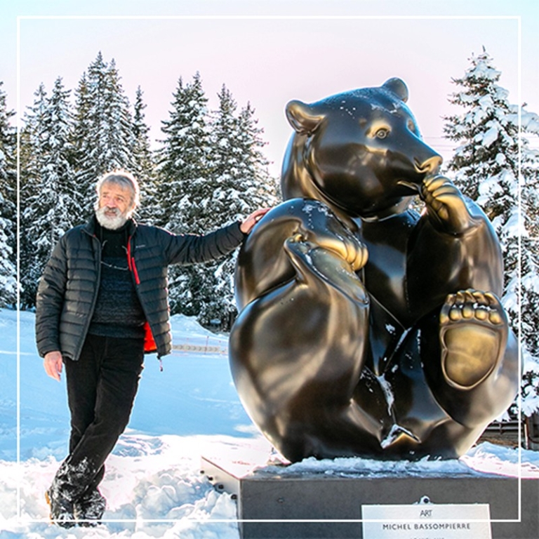 bronze bear statue artist Michel Bassompierre
