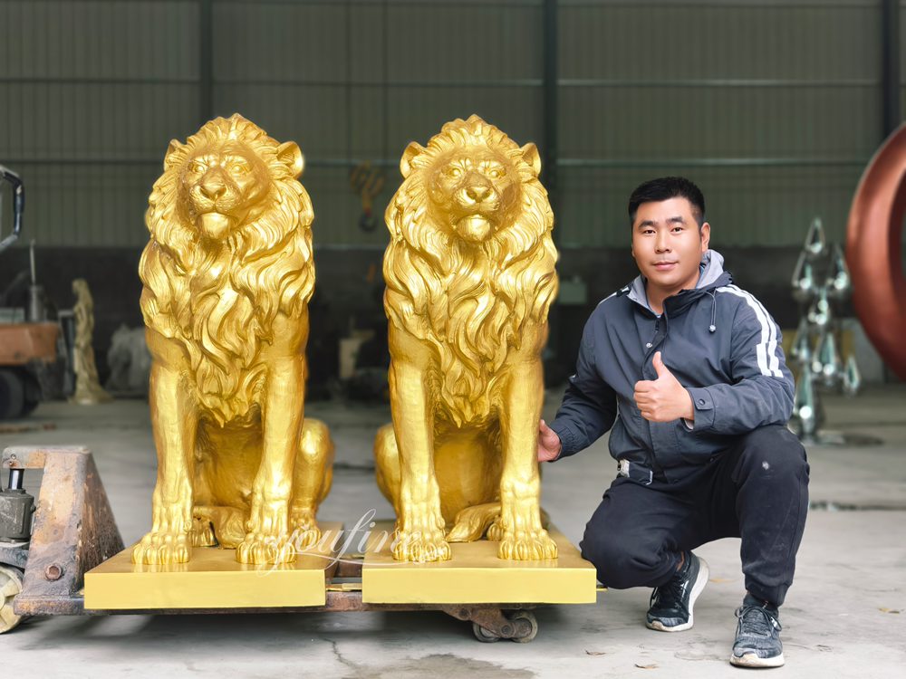How to Choose a Quality Bronze Sculpture Supplier: A Complete Guide for Buyers - Blog - 11 YouFine bronzes gallery golden Lion statue and qc man