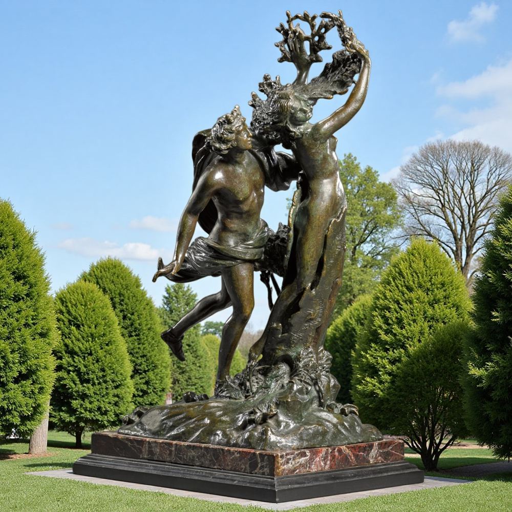 Apollo and Daphne -- Roman mythology bronze sculpture