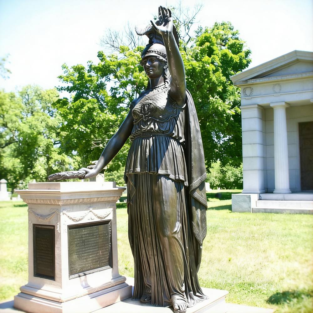 Minerva with Her Shield -- Altar to Liberty bronze statue