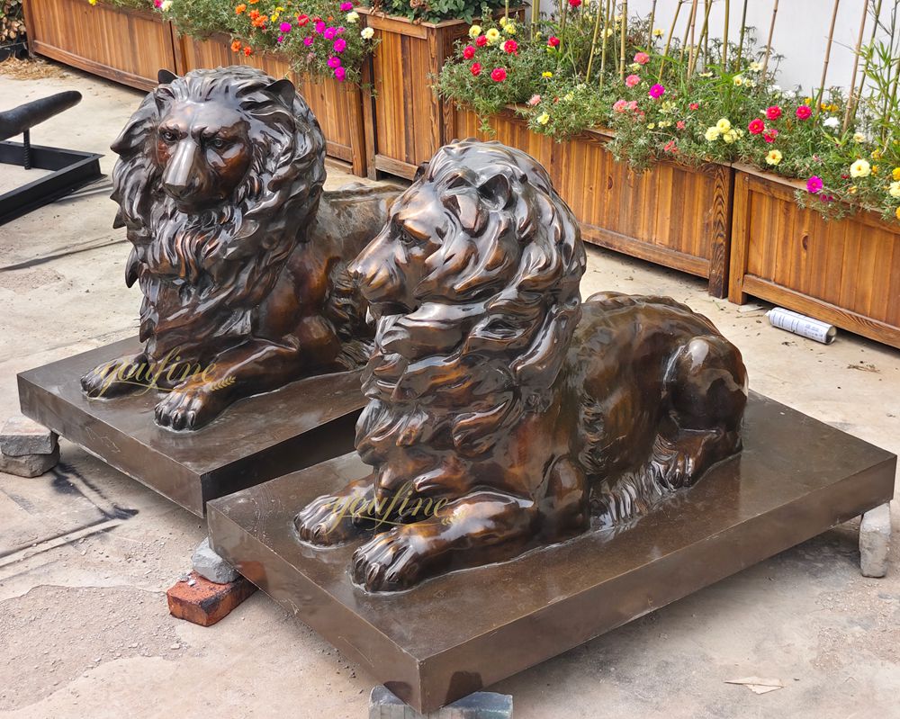 keep a lion statue at home Majestic Sculpture of a Crouching Lion