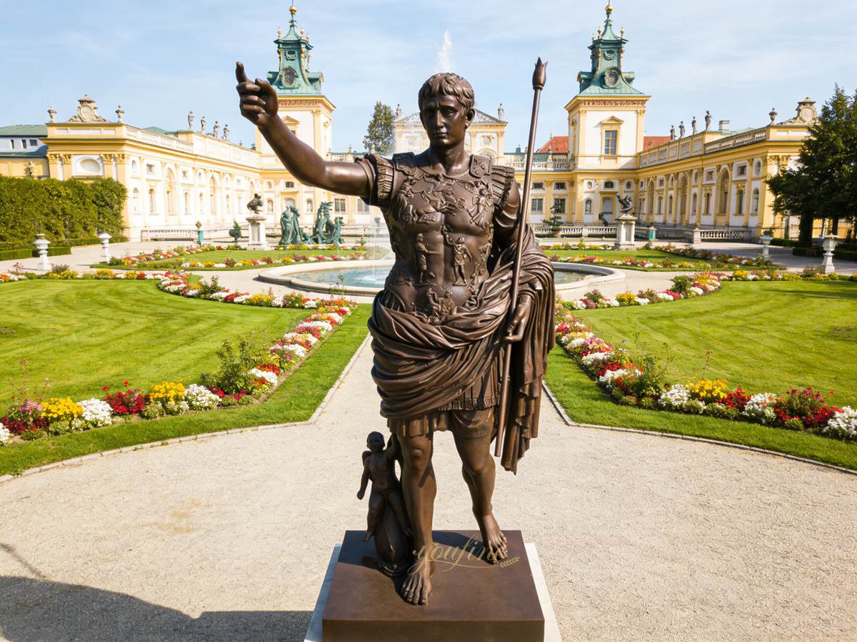 Caesar bronze sculpture installed in a European client's castle