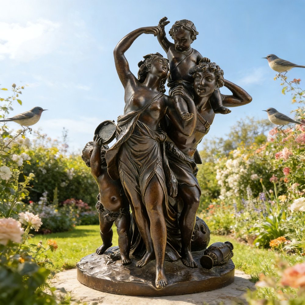 The Triumph of Bacchus -- Roman mythology bronze sculpture