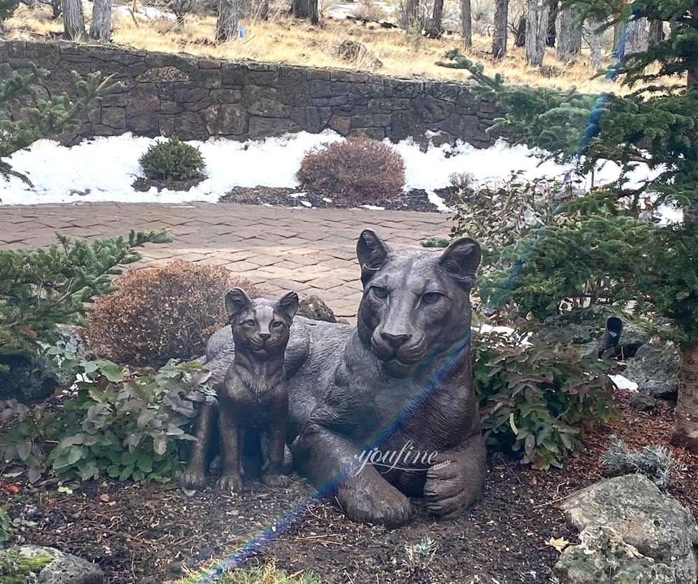 Which Animal Statue is Good for Home? - Blog - 10 bronze Mother and Cub Lion Sculpture at the Front Door
