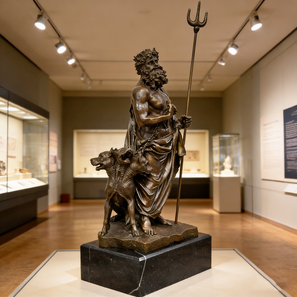 Bronze Pluto Statue -- God of the Underworld