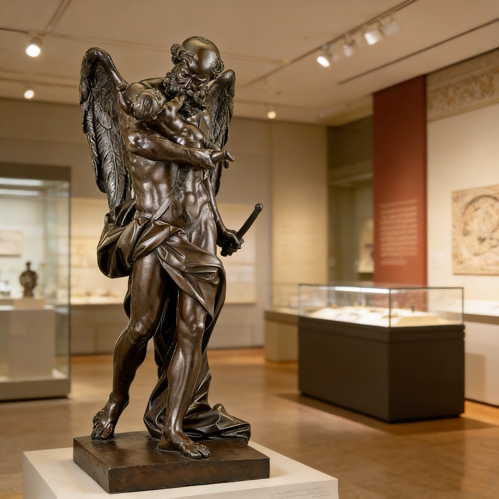 Bronze Saturn Statue -- God of Agriculture and Time