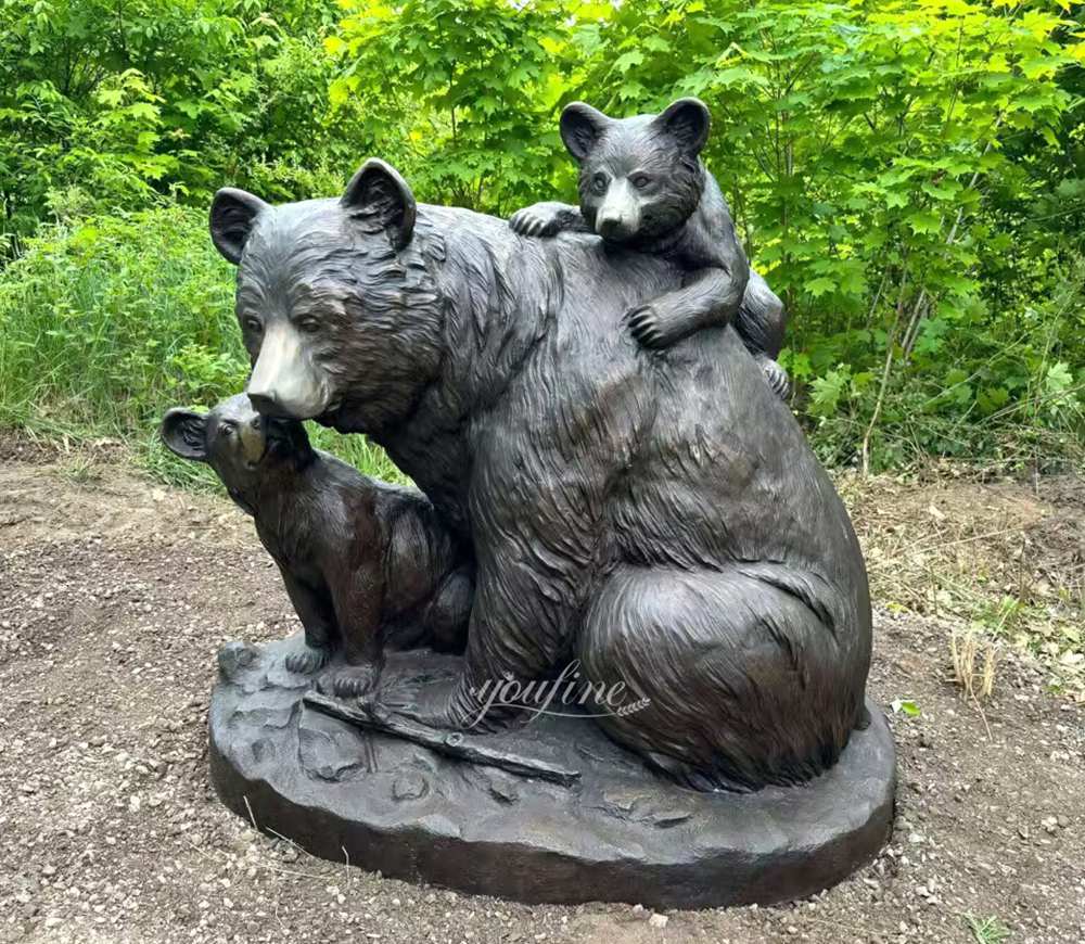 Which Animal Statue is Good for Home? - Blog - 16 life-size bronze bear Mother and Cub statue