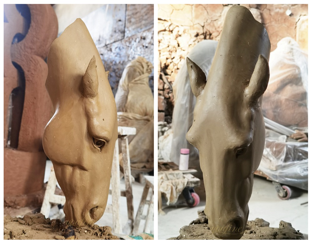Horse Head Statue clay model