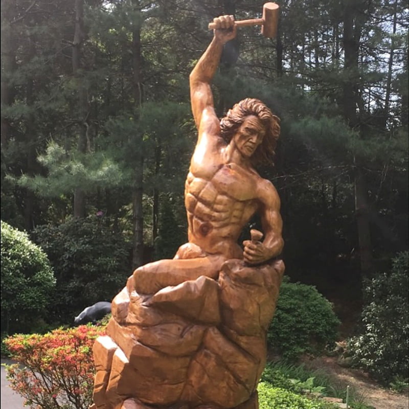 Self-Made Man Sculpture patina finish.