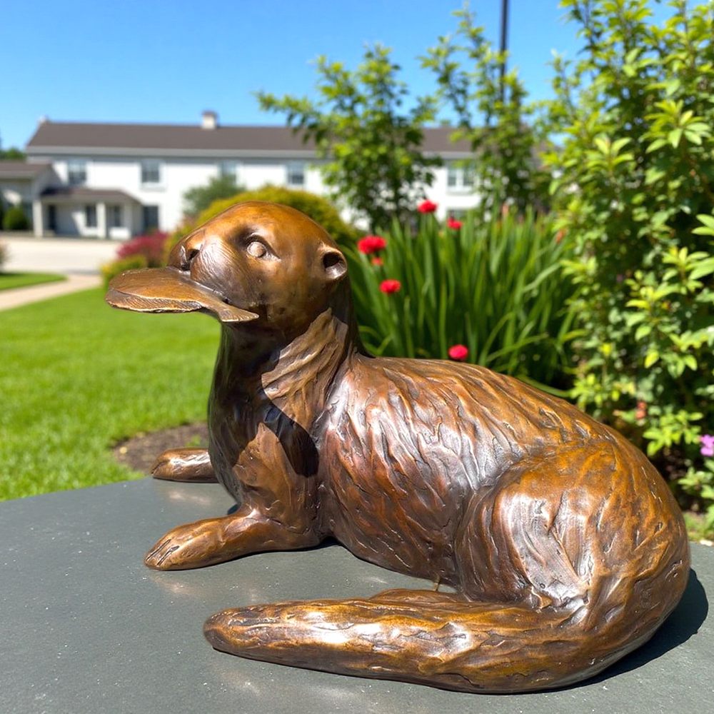 wildlife Statue Sea Otter with Sole
