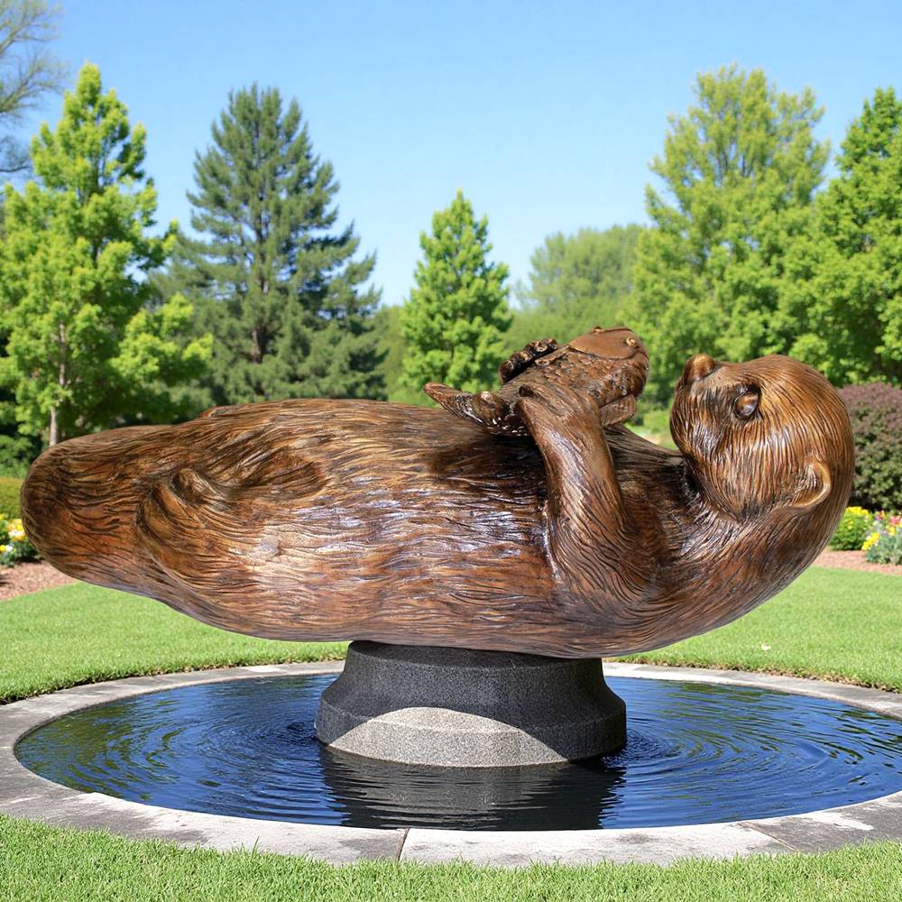 wildlife cute sea otter statue