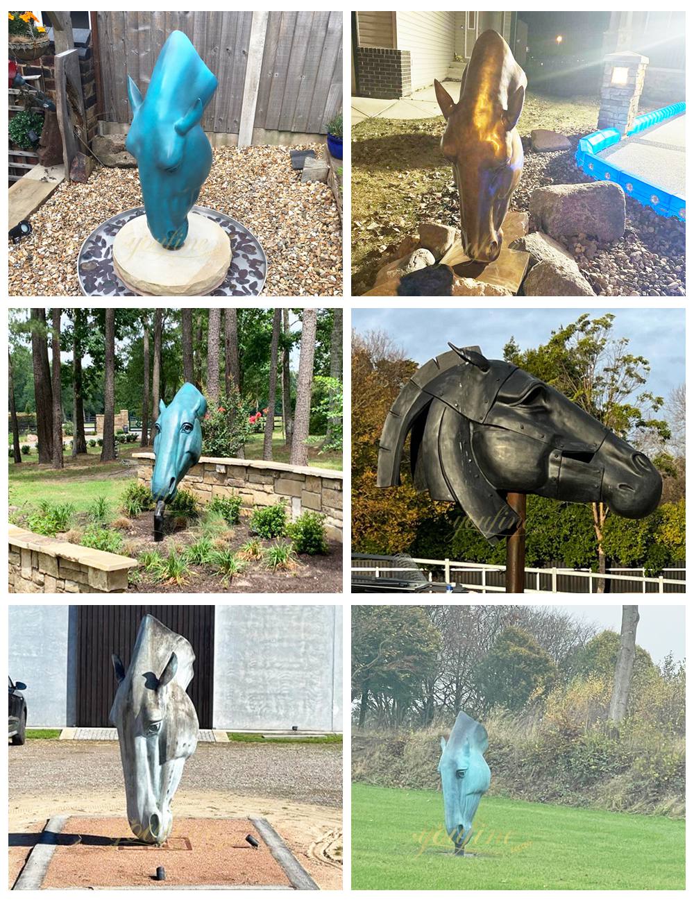 different Still Water Horse Head Statue feedback from our customers