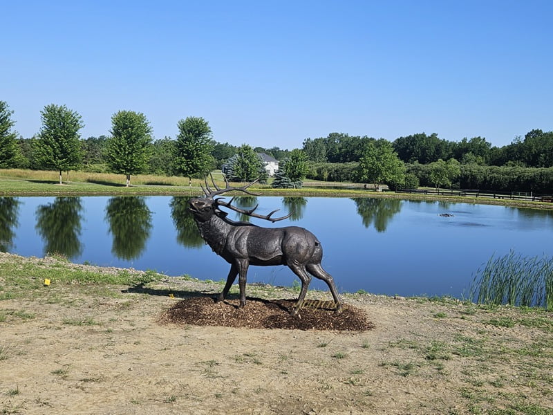 Bronze elk patina colors guide -- verde, dark brown, and natural bronze finishes compared