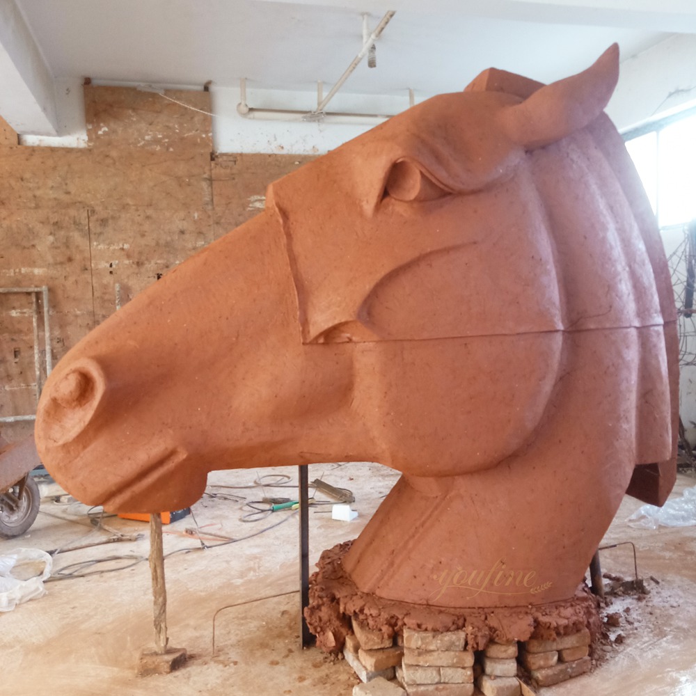 Clay Model of Nic Fiddian-Green Style Giant Bronze Horse Head