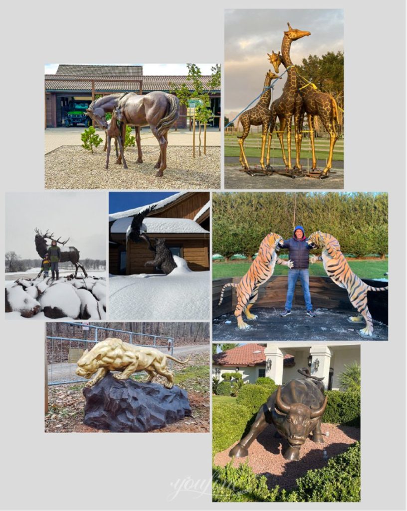 Feedback on bronze animal sculptures from various locations around the world.