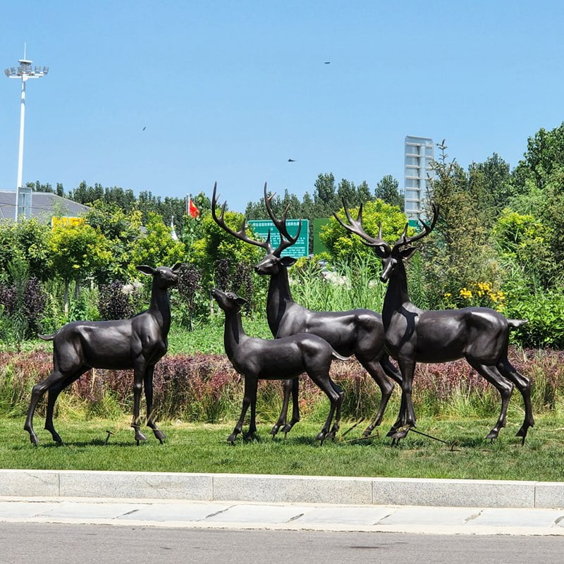 Wildlife Group Stag Statues for Garden