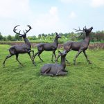 Wildlife Group bronze Stag Statues for Garden