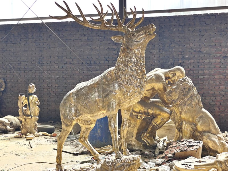 Lost-wax bronze pouring process at YouFine foundry