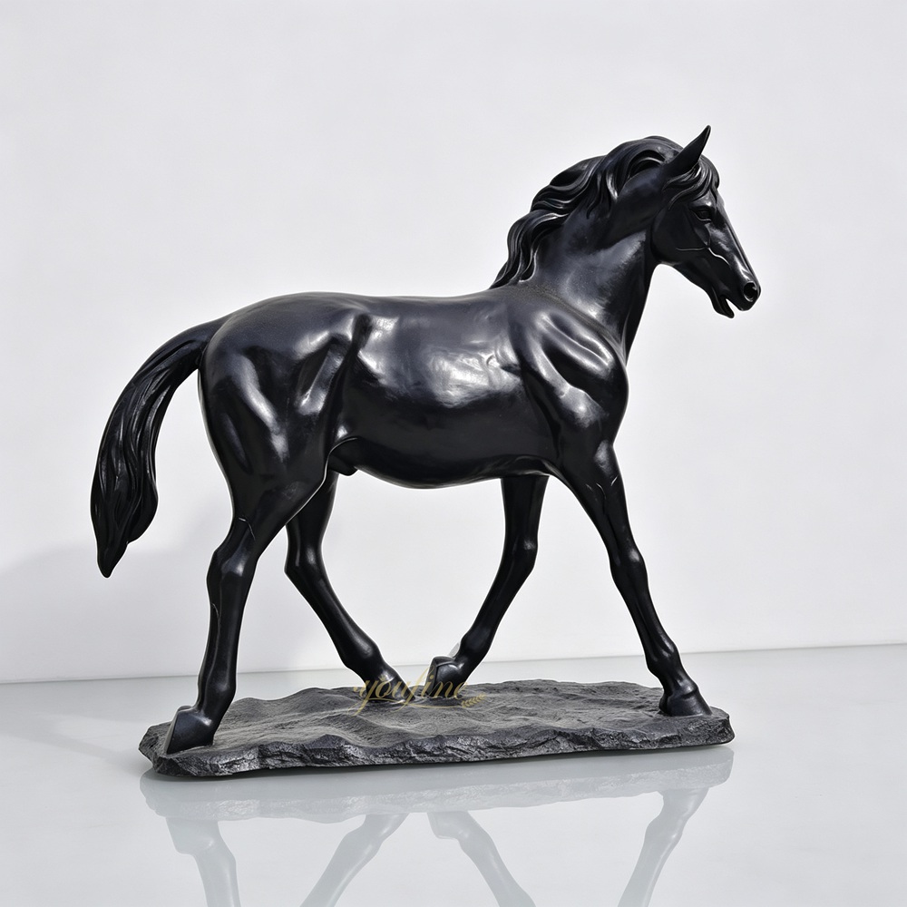 Lifesize Standing Black Horse Statue for Stud Farm BOKK-734