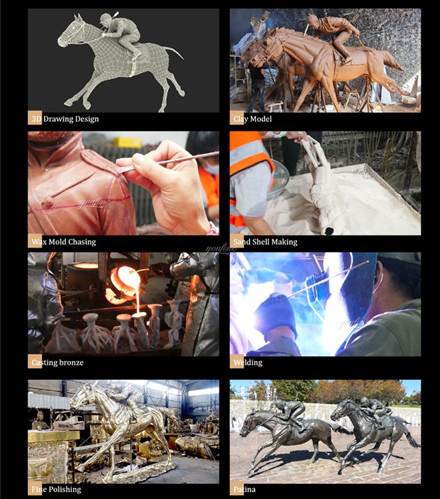The Casting Process of Bronze Horse Sculptures