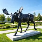 Walking Life-size Moose Statue