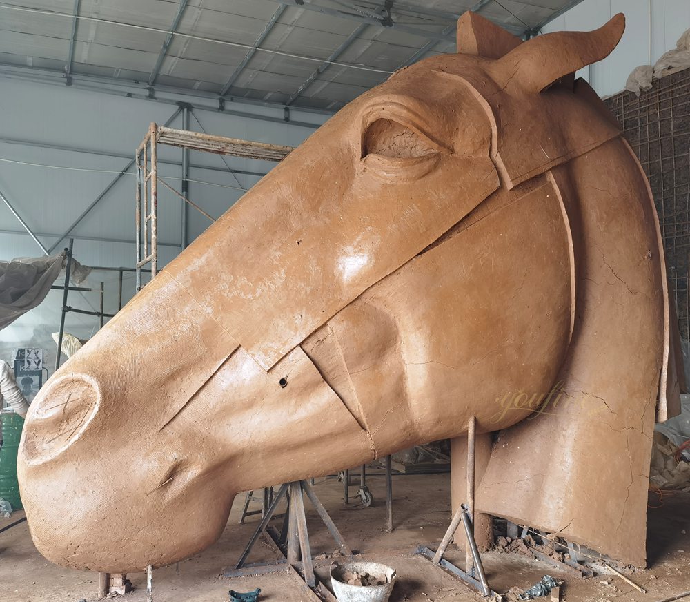 bronze Nic Fiddian-Green Horse Head clay model