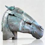 bronze Nic Fiddian-Green Horse Head statue