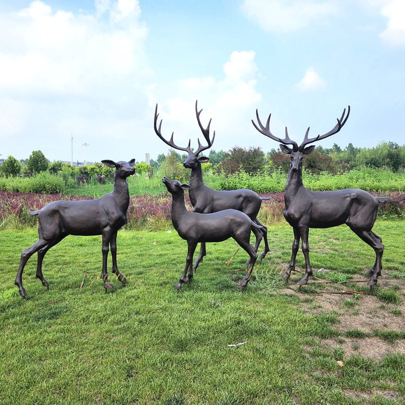 Wildlife bronze Stag Statues for Garden