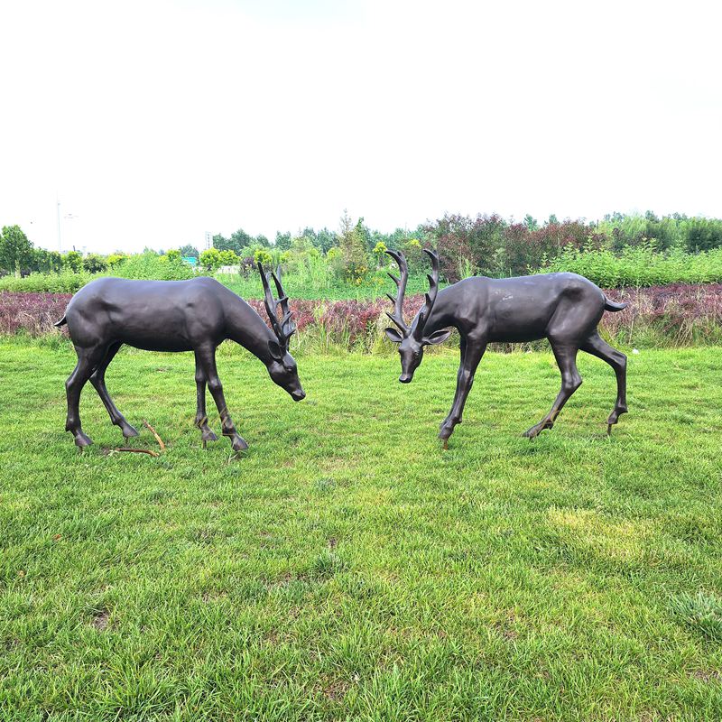 Wildlife two Stag Statues for Garden