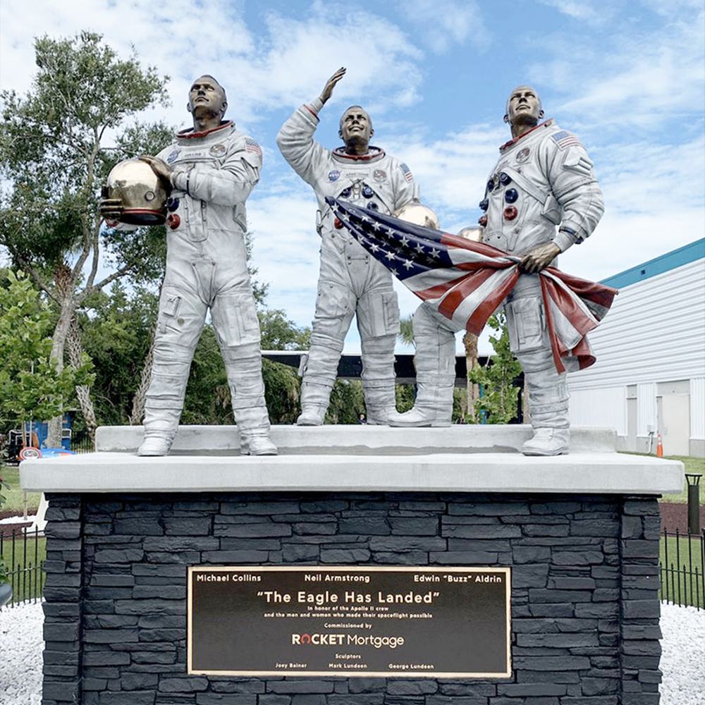 Lifesize Apollo 11 Crew Bronze Monument The Eagle Has Landed