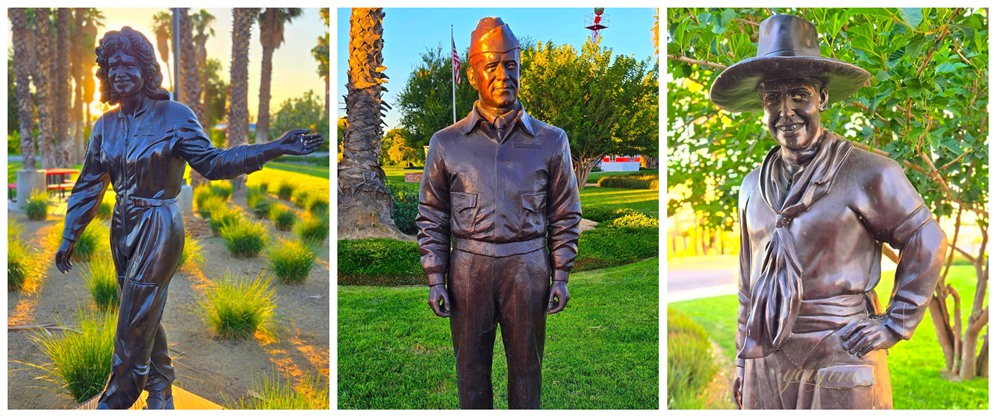 Lifesize Bronze Astronaut Statues at Flabob Airport