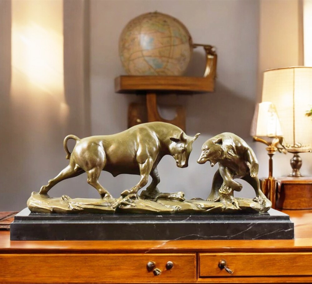 Bronze Bear and Bull Sculptures for the Home