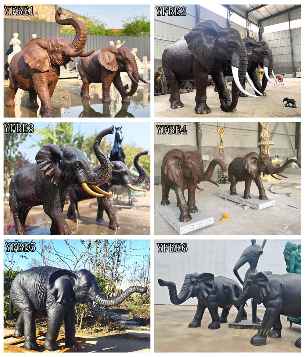 Bronze Elephant Statue for Outdoor Pool in our factory