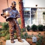 Lifesize Bronze Neil Armstrong Statue Holding Space Helmet