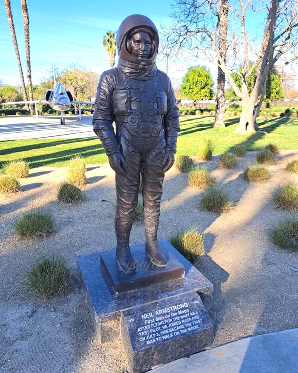 Lifesize Bronze Neil Armstrong Statue at Flabob Airport