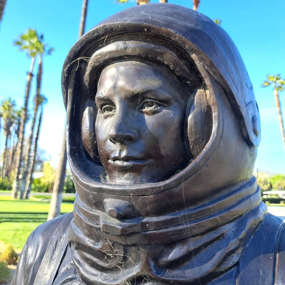 Lifesize Close-up Detail of Bronze Neil Armstrong Statue