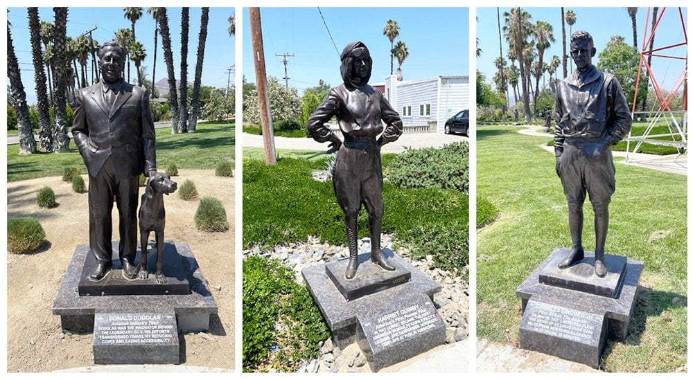 Lifesize Commemorative Bronze Aviation Monuments with Plaques